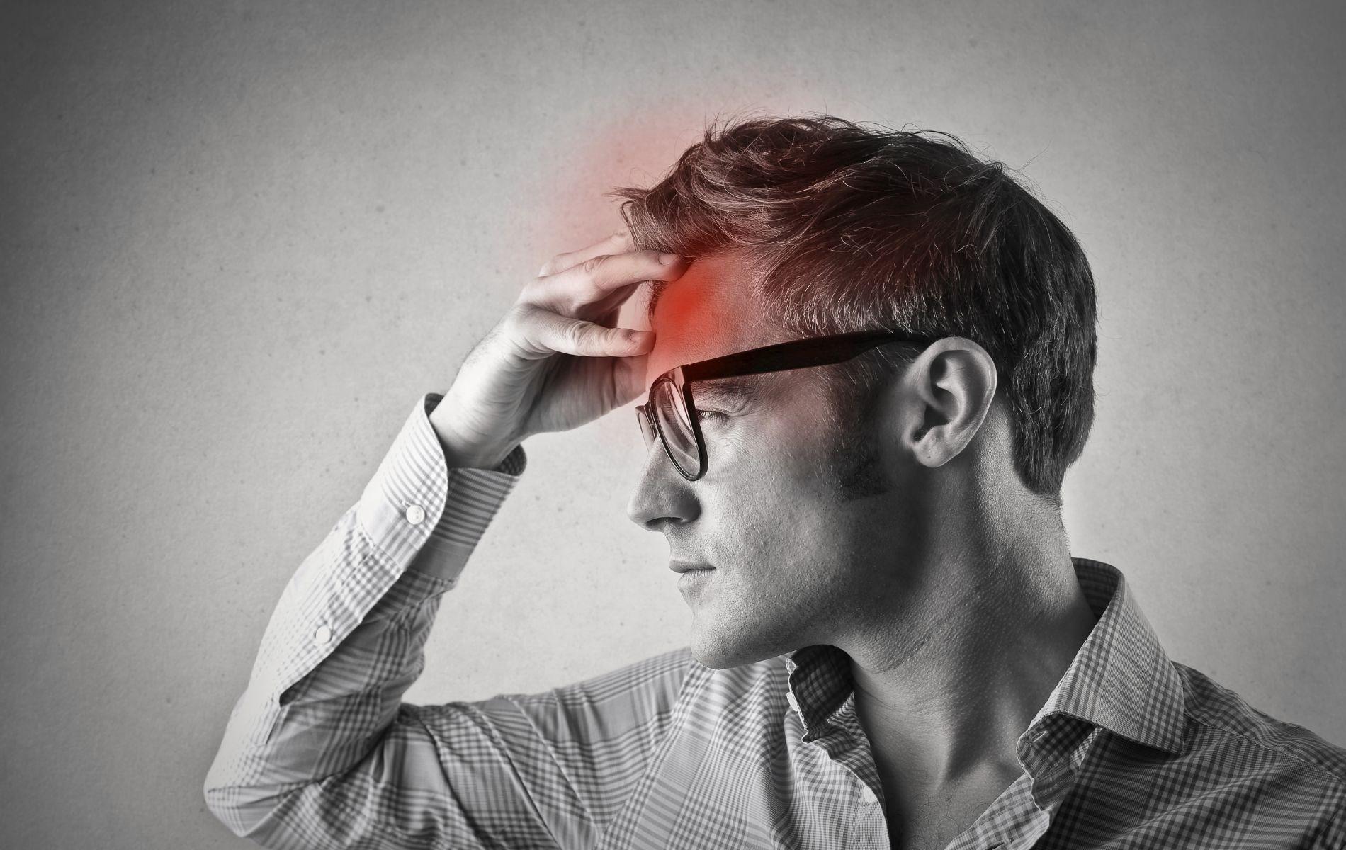 What are the types of headaches associated with TBI?